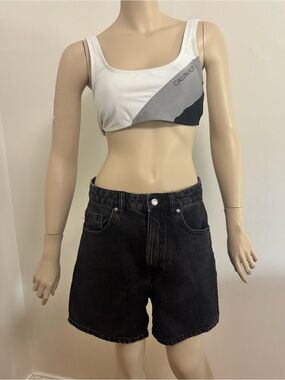 Calvin Klein White, Gray & Black Colorblock swim top